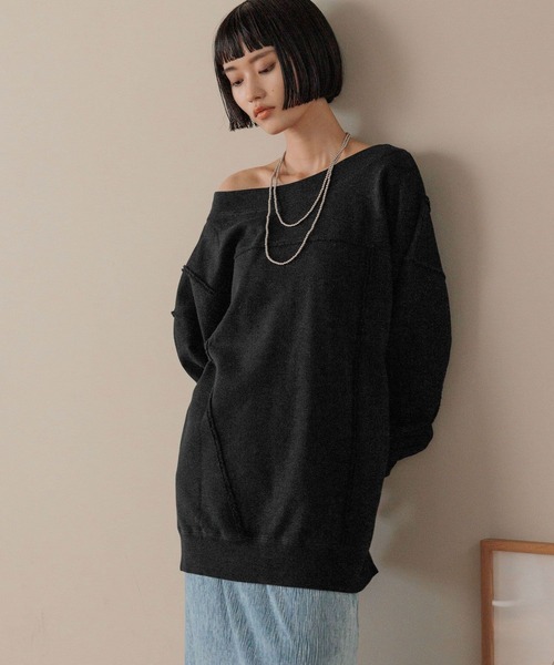 LOWRYS FARM(ローリーズファーム)の「リメイクフウウラケLS 145816(スウェット・レディース・アイボリー/グレー/チャコールグレー/グレー系その他/グレー系その他2/その他19/ホワイト/グレー系その他6/ブラック/ブラウン/ホワイト系その他6・SHORT/LONG)」の5枚目の写真