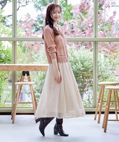 大きいサイズ】ダブルジップリブ編みカーディガン（カーディガン