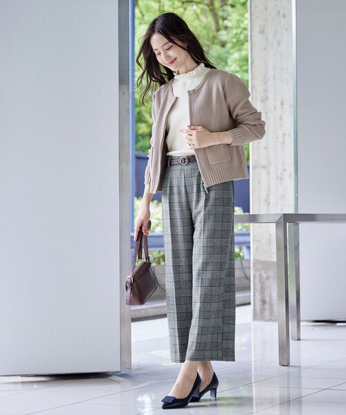 大きいサイズ】ダブルジップリブ編みカーディガン（カーディガン