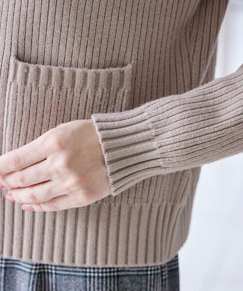 【大きいサイズ】ダブルジップリブ編みカーディガン（カーディガン/ボレロ）｜Tiaclasse（ティアクラッセ）