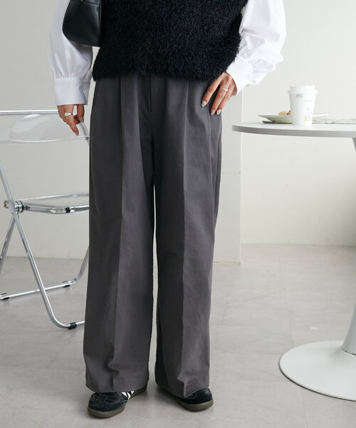 DISCOAT(ディスコート)の「ストレッチ2タックチノ(チノパンツ・レディース・ベージュ/グレー・SMALL/MEDIUM/LARGE)」の4枚目の写真