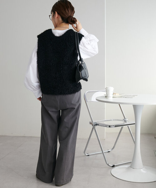 DISCOAT(ディスコート)の「ストレッチ2タックチノ(チノパンツ・レディース・ベージュ/グレー・SMALL/MEDIUM/LARGE)」の8枚目の写真