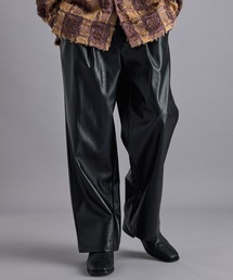 JUNRED | シンセティックレザーワイドストレートパンツ(その他パンツ)