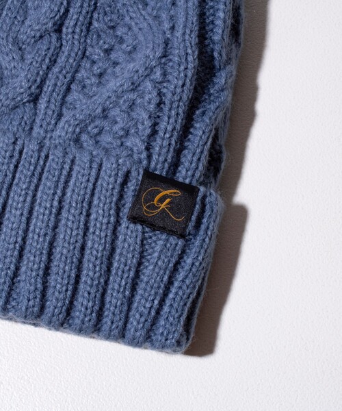 GLOSTER(グロスター)の「【GLOSTER/グロスター】ケーブル編み 裏ボア ニットワッチ ニット帽(ニットキャップ/ビーニー・メンズ・ブラック/ベージュ/ネイビー/グリーン/ブルー/グレー・FREE)」の10枚目の写真