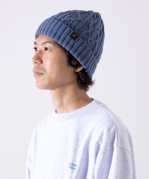 GLOSTER(グロスター)の「【GLOSTER/グロスター】ケーブル編み 裏ボア ニットワッチ ニット帽(ニットキャップ/ビーニー・メンズ・ブラック/ベージュ/ネイビー/グリーン/ブルー/グレー・FREE)」の15枚目の写真