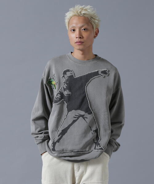 【セール】DankeSchon×BRANDALISED/ダンケシェーン×ブランダライズド/SWEAT CREWNECK FLOWER BOMBER（スウェット）｜DANKE SCHON（ダンケシェーン）