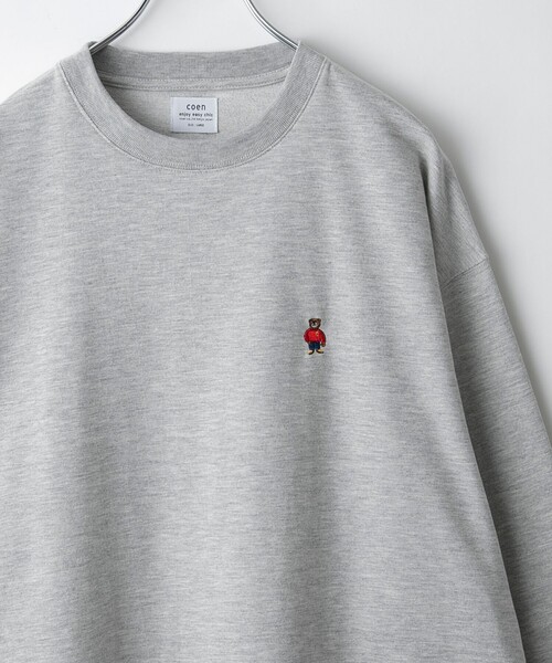 coen(コーエン)の「ワンポイントベア刺繍裏毛スウェット(スウェット・メンズ・ホワイト/ブラック/グレー/ワインレッド・S/M/L/XL)」の1枚目の写真