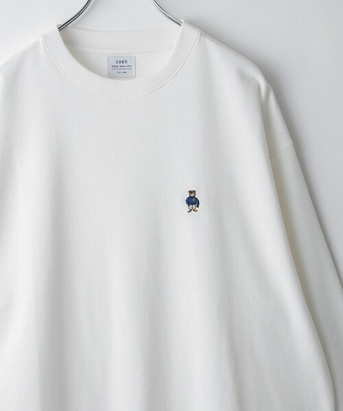 coen(コーエン)の「ワンポイントベア刺繍裏毛スウェット(スウェット・メンズ・ホワイト/ブラック/グレー/ワインレッド・S/M/L/XL)」の2枚目の写真