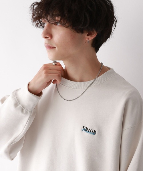 RAGEBLUE（レイジブルー）の「カットスウェード/ワンポイント刺繍オーバーサイズクルーネック（スウェット・メンズ・ベージュ/オフホワイト/ライトブルー/ブラック/ライトグレー/ブルー系その他/イエロー系その他・MEDIUM/SMALL/LARGE）」の13枚目の写真