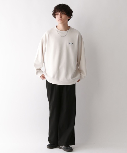 RAGEBLUE（レイジブルー）の「カットスウェード/ワンポイント刺繍オーバーサイズクルーネック（スウェット・メンズ・ベージュ/オフホワイト/ライトブルー/ブラック/ライトグレー/ブルー系その他/イエロー系その他・MEDIUM/SMALL/LARGE）」の8枚目の写真