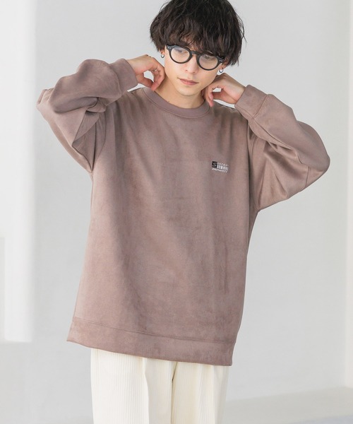 【38shun∞@即購入可！ページ】 XLサイズ セール】カットスウェード/ワンポイント刺繍オーバーサイズ