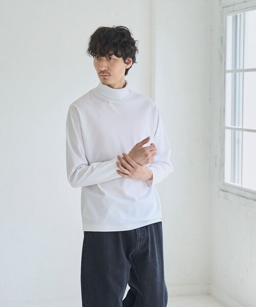 RONEL(ロネル)の「ポンチタートルネックロングスリーブTシャツ(Tシャツ/カットソー・メンズ・ブラック/ホワイト・S/M/L)」の4枚目の写真