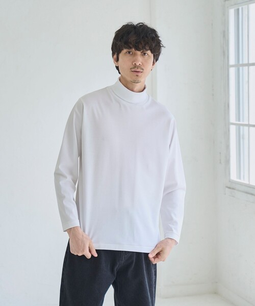 RONEL(ロネル)の「ポンチタートルネックロングスリーブTシャツ(Tシャツ/カットソー・メンズ・ブラック/ホワイト・S/M/L)」の5枚目の写真