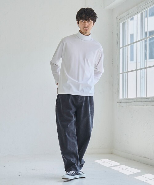 RONEL(ロネル)の「ポンチタートルネックロングスリーブTシャツ(Tシャツ/カットソー・メンズ・ブラック/ホワイト・S/M/L)」の8枚目の写真