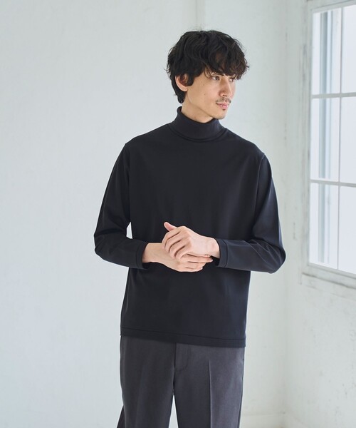 RONEL(ロネル)の「ポンチタートルネックロングスリーブTシャツ(Tシャツ/カットソー・メンズ・ブラック/ホワイト・S/M/L)」の9枚目の写真