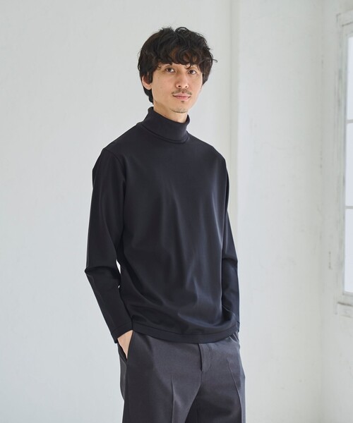 RONEL(ロネル)の「ポンチタートルネックロングスリーブTシャツ(Tシャツ/カットソー・メンズ・ブラック/ホワイト・S/M/L)」の10枚目の写真