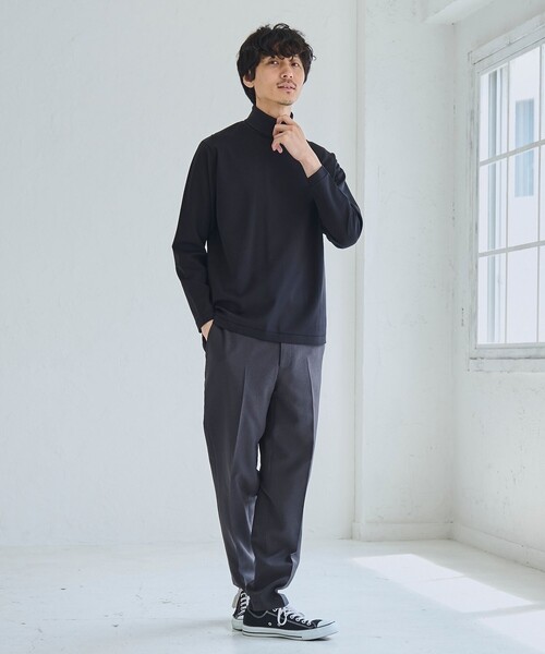 RONEL(ロネル)の「ポンチタートルネックロングスリーブTシャツ(Tシャツ/カットソー・メンズ・ブラック/ホワイト・S/M/L)」の13枚目の写真