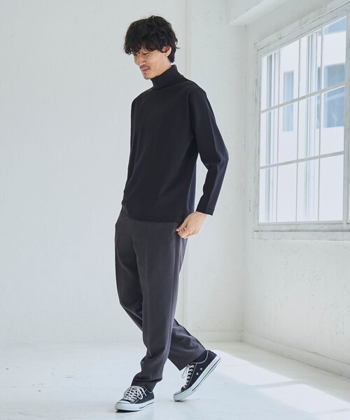 RONEL(ロネル)の「ポンチタートルネックロングスリーブTシャツ(Tシャツ/カットソー・メンズ・ブラック/ホワイト・S/M/L)」の14枚目の写真