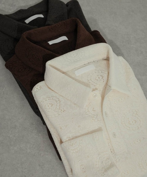 SENSE OF PLACE by URBAN RESEARCH（センスオブプレイスバイアーバンリサーチ）の「シアーペイズリーポロシャツ（ポロシャツ・メンズ・ブラウン/アイボリー/チャコールグレー・MEDIUM/LARGE）」の11枚目の写真