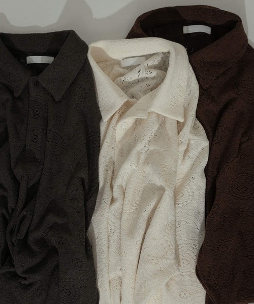 SENSE OF PLACE by URBAN RESEARCH（センスオブプレイスバイアーバンリサーチ）の「シアーペイズリーポロシャツ（ポロシャツ・メンズ・ブラウン/アイボリー/チャコールグレー・MEDIUM/LARGE）」の12枚目の写真