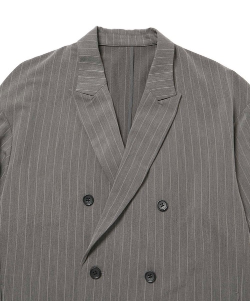 JUNRED（ジュンレッド）の「【セットアップ対応】ピンストライプダブルジャケット（テーラードジャケット・メンズ・ブラック/グレー・S/M/L）」の13枚目の写真