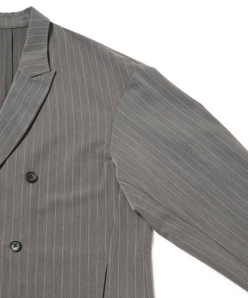 JUNRED（ジュンレッド）の「【セットアップ対応】ピンストライプダブルジャケット（テーラードジャケット・メンズ・ブラック/グレー・S/M/L）」の14枚目の写真