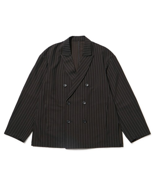 JUNRED（ジュンレッド）の「【セットアップ対応】ピンストライプダブルジャケット（テーラードジャケット・メンズ・ブラック/グレー・S/M/L）」の10枚目の写真