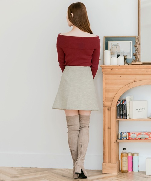 Julia Boutique(ジュリアブティック)の「インパン付き ツイード ミニフレアスカート(スカート・レディース・ブラック/ベージュ・ONE)」の12枚目の写真