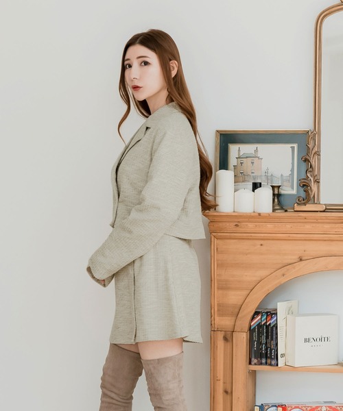 Julia Boutique(ジュリアブティック)の「インパン付き ツイード ミニフレアスカート(スカート・レディース・ブラック/ベージュ・ONE)」の16枚目の写真