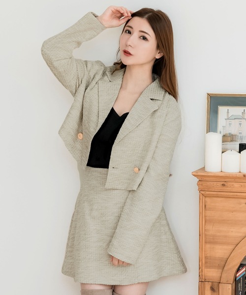 Julia Boutique(ジュリアブティック)の「インパン付き ツイード ミニフレアスカート(スカート・レディース・ブラック/ベージュ・ONE)」の17枚目の写真