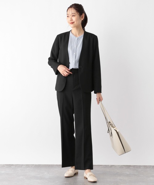 GLOBAL WORK（グローバルワーク）の「ウツクシルエットVネックジャケット/133334（ノーカラージャケット・レディース・チャコール/ブラック・MEDIUM/LARGE/SMALL/X-LARGE）」の12枚目の写真