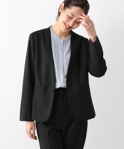 GLOBAL WORK（グローバルワーク）の「ウツクシルエットVネックジャケット/133334（ノーカラージャケット・レディース・チャコール/ブラック・MEDIUM/LARGE/SMALL/X-LARGE）」の15枚目の写真