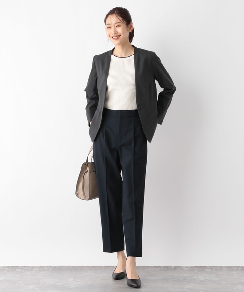 GLOBAL WORK（グローバルワーク）の「ウツクシルエットVネックジャケット/133334（ノーカラージャケット・レディース・チャコール/ブラック・MEDIUM/LARGE/SMALL/X-LARGE）」の16枚目の写真