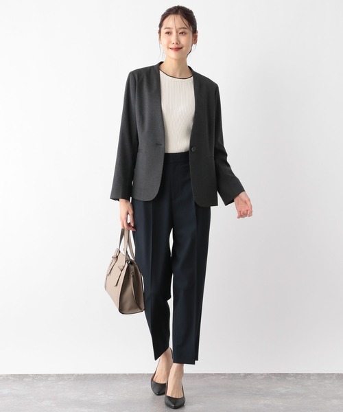 GLOBAL WORK（グローバルワーク）の「ウツクシルエットVネックジャケット/133334（ノーカラージャケット・レディース・チャコール/ブラック・MEDIUM/LARGE/SMALL/X-LARGE）」の17枚目の写真