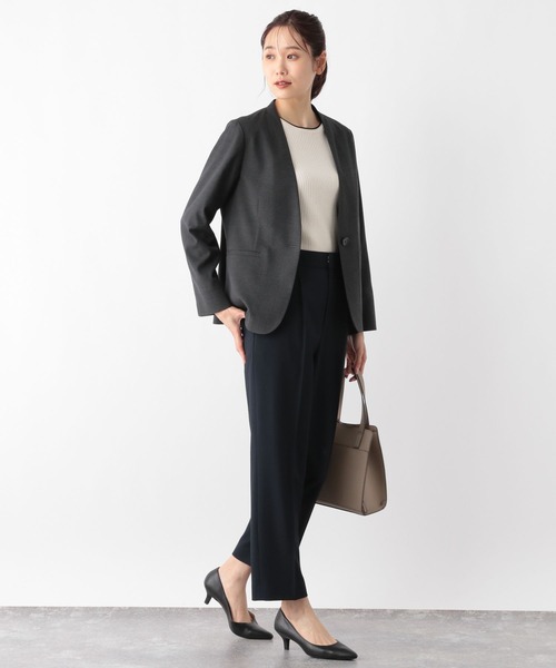 GLOBAL WORK（グローバルワーク）の「ウツクシルエットVネックジャケット/133334（ノーカラージャケット・レディース・チャコール/ブラック・MEDIUM/LARGE/SMALL/X-LARGE）」の19枚目の写真