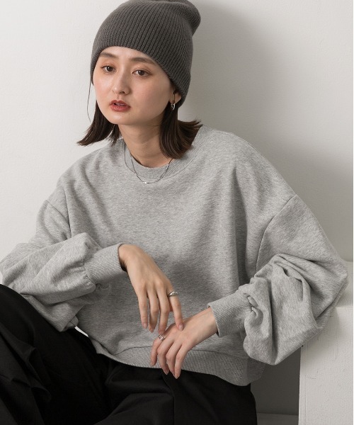 セール】ショート丈 裏毛プルオーバー（スウェット）｜ad thie