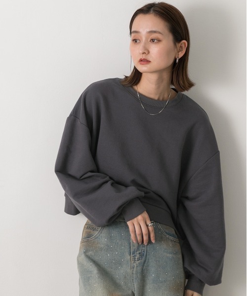 セール】ショート丈 裏毛プルオーバー（スウェット）｜ad thie