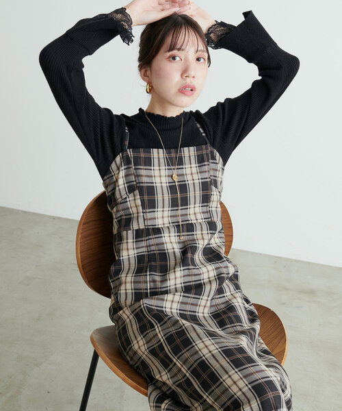 natural couture(ナチュラルクチュール)の「デニム風ビスチェキャミワンピース(ワンピース・レディース・ブラウン/その他1/インディゴブルー/ブラック・MEDIUM/LARGE)」の13枚目の写真