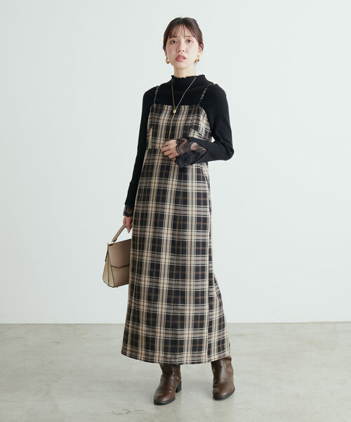 natural couture(ナチュラルクチュール)の「デニム風ビスチェキャミワンピース(ワンピース・レディース・ブラウン/その他1/インディゴブルー/ブラック・MEDIUM/LARGE)」の17枚目の写真