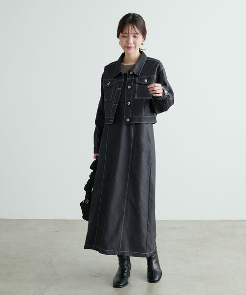 natural couture(ナチュラルクチュール)の「デニム風ビスチェキャミワンピース(ワンピース・レディース・ブラウン/その他1/インディゴブルー/ブラック・MEDIUM/LARGE)」の21枚目の写真