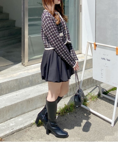 INGNI（イング）の「ショート丈ツイードニットカーディガン／Ａ（カーディガン/ボレロ・レディース・アイボリー/ブラック×ホワイト/ピンク・M）」の21枚目の写真