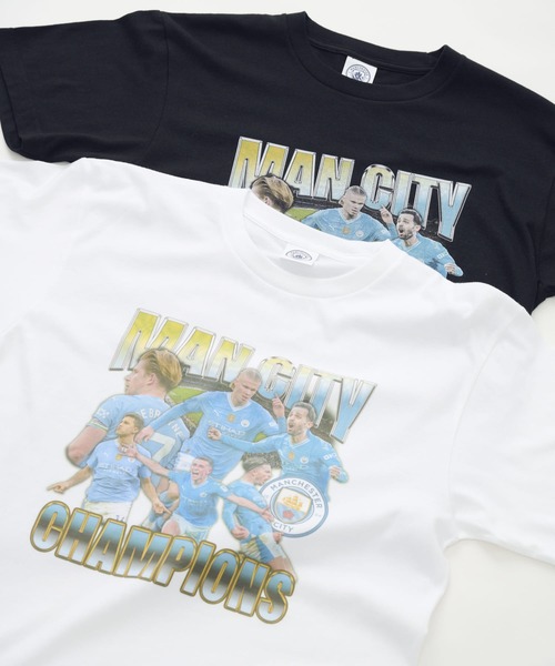 Auntie Rosa（アンティローザ）の「マンチェスターシティ　CHAMPIONSｰTシャツ（Tシャツ/カットソー・メンズ・ブラック/ホワイト/チャコール・MEDIUM/LARGE/X-LARGE）」の17枚目の写真