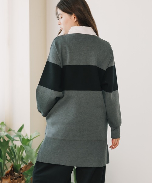 ポロシャツ ポロ ADAWAS/アダワス SMOOTH KNIT RUGBY SHIRT ニットラグビーシャツ レディース セール】ADAWAS/アダワス SMOOTH KNIT RUGBY SHIRT ニット