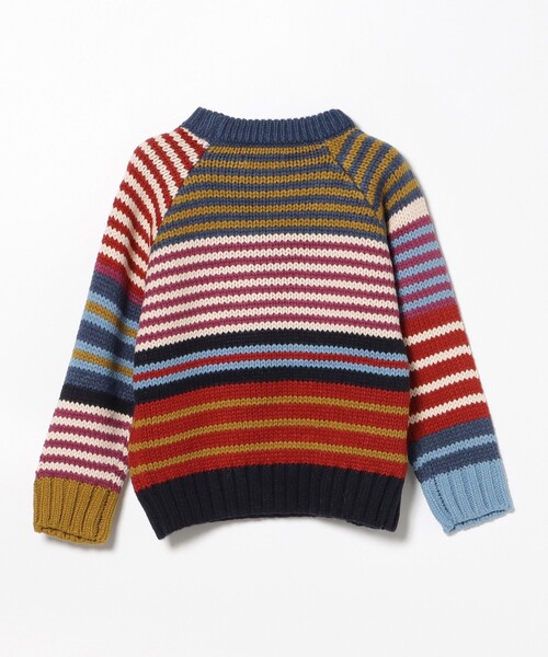 BEAMS mini(ビームスミニ)の「カラフル ボーダー ニット 2024FW(90~150cm)(ニット/セーター・キッズ・ネイビー/ホワイト系その他5・90/150/140/130/120/110/100)」の7枚目の写真