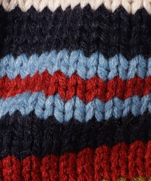 BEAMS mini(ビームスミニ)の「カラフル ボーダー ニット 2024FW(90~150cm)(ニット/セーター・キッズ・ネイビー/ホワイト系その他5・90/150/140/130/120/110/100)」の8枚目の写真