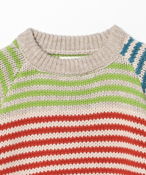 BEAMS mini(ビームスミニ)の「カラフル ボーダー ニット 2024FW(90~150cm)(ニット/セーター・キッズ・ネイビー/ホワイト系その他5・90/150/140/130/120/110/100)」の10枚目の写真