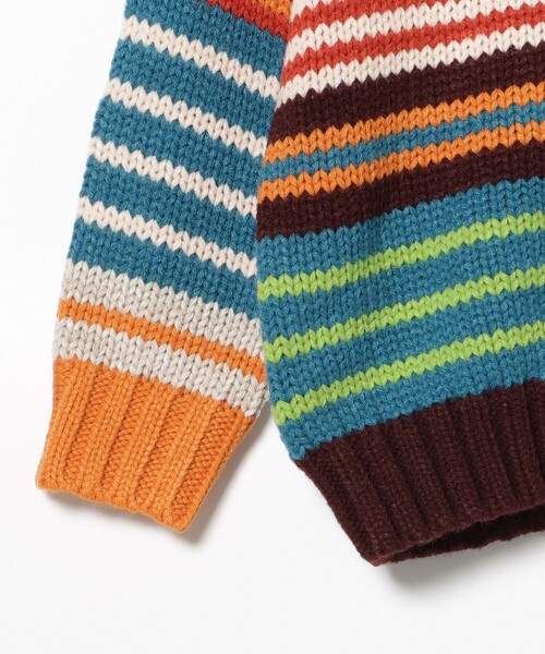 BEAMS mini(ビームスミニ)の「カラフル ボーダー ニット 2024FW(90~150cm)(ニット/セーター・キッズ・ネイビー/ホワイト系その他5・90/150/140/130/120/110/100)」の11枚目の写真