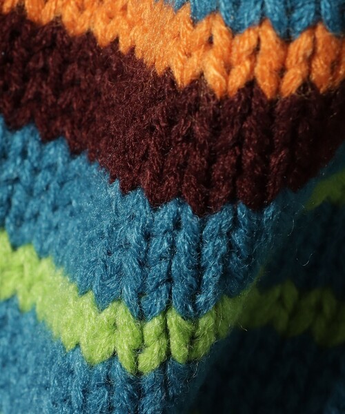 BEAMS mini(ビームスミニ)の「カラフル ボーダー ニット 2024FW(90~150cm)(ニット/セーター・キッズ・ネイビー/ホワイト系その他5・90/150/140/130/120/110/100)」の13枚目の写真