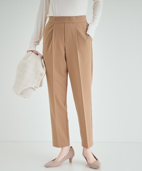 DRESKIP（ドレスキップ）の「◆【洗える】すっきりきれい見え ストレッチテーパードパンツ（その他パンツ・レディース・キャメル/ブラック系1/ブラック・02/03/04）」の3枚目の写真