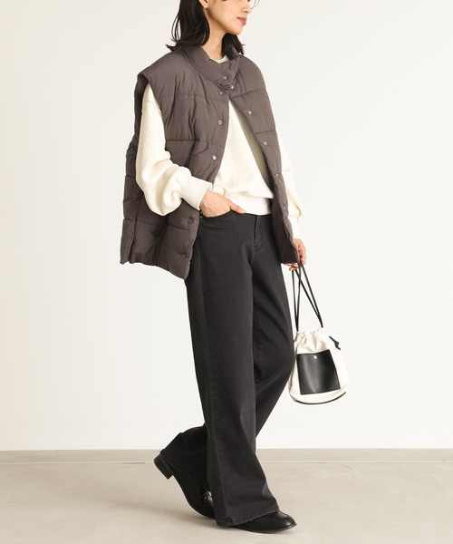 n'OrLABEL（ノアールレーベル）の「【機能素材】『パウダー裏起毛ストレートワイドデニムパンツ』（デニムパンツ・レディース・ワンウォッシュ/ブラック/サックスブルー・3L/L～LL/S～Ｍ）」の7枚目の写真